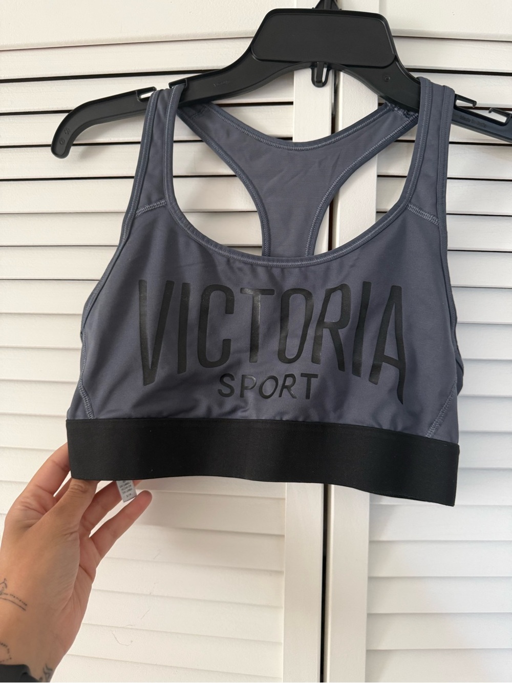 Victoria's Secret Gray & Black Racerback Sports Bra